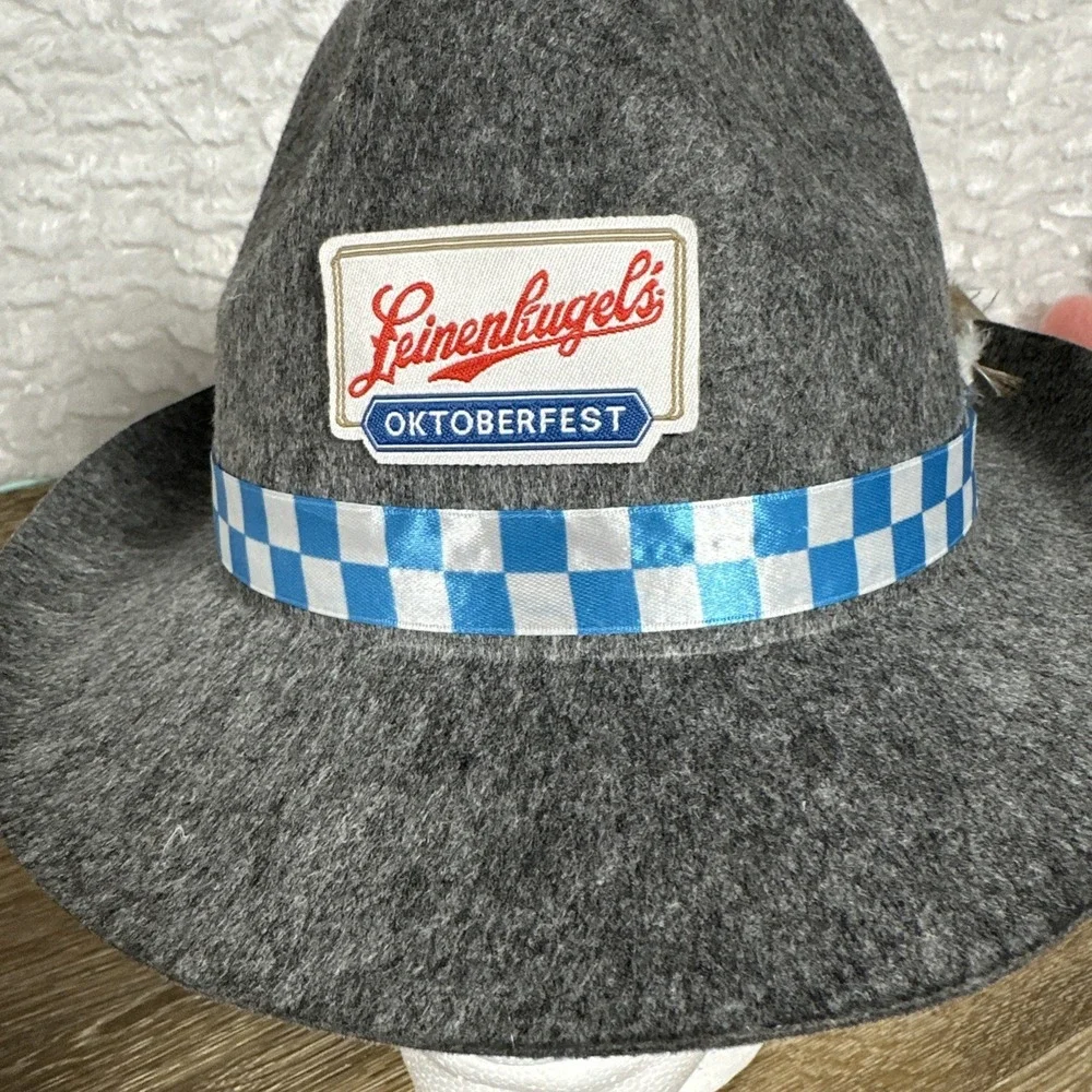 Leinenkugel's Oktoberfest Grey Hat Bavarian Feather Alpine Tyrolean German Beer
